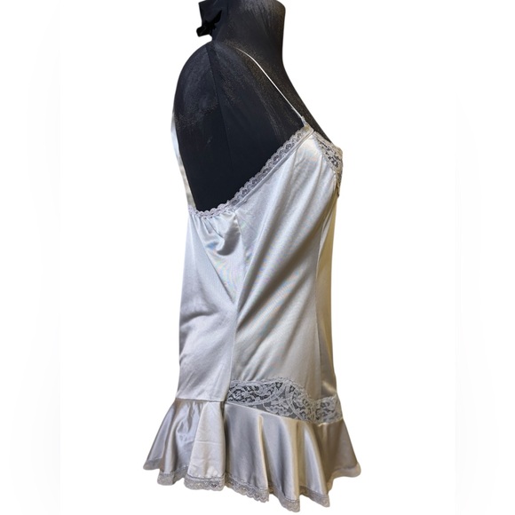 Vintage Blush Silver Gray Lace Chemise - Picture 9 of 12